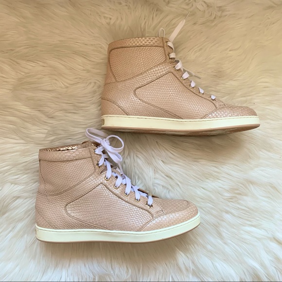 JIMMY CHOO Tokyo Logo High Top Python Sneakers - Picture 6 of 11